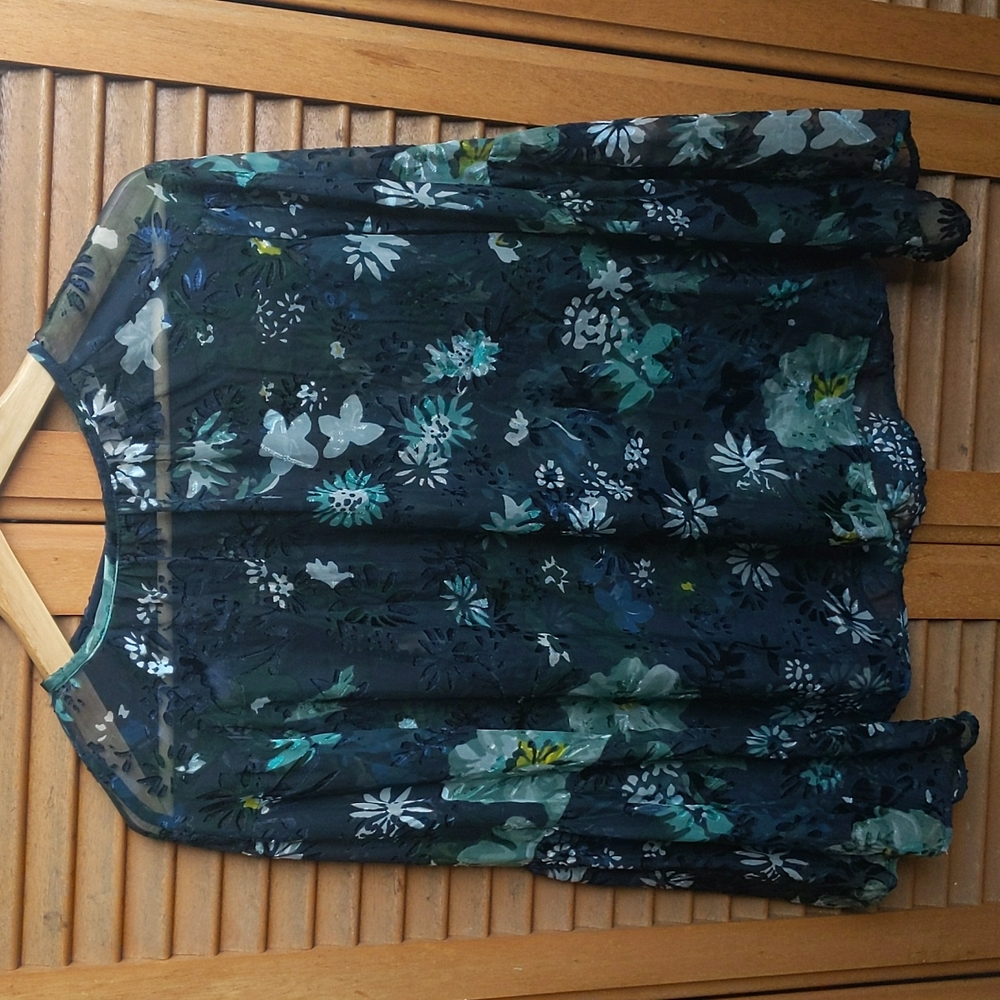 Loft Sheer Dark Floral Top
